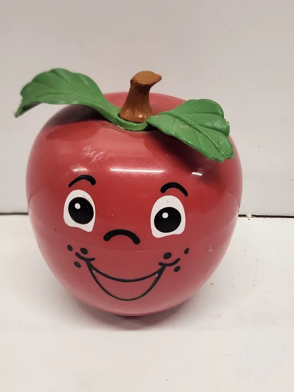 Fisher Price Happy Apple Soothing Chime Roly-Poly Toy 1972 Short Stem